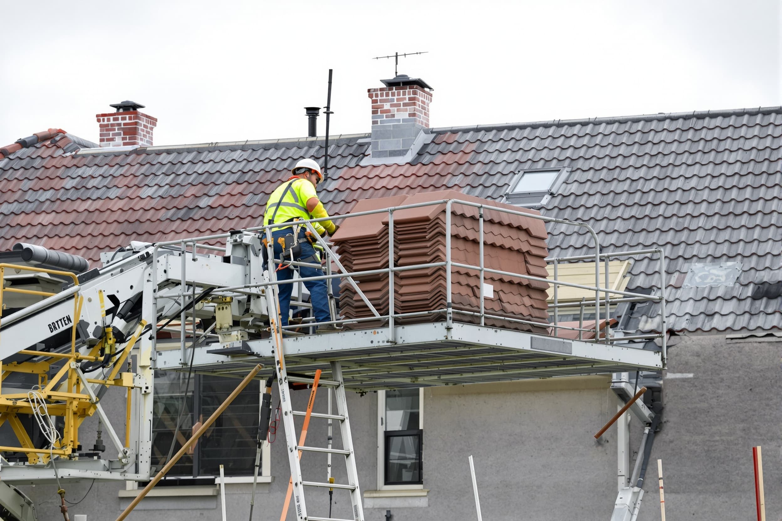 Foto: Dachdeckerlift Baustelle